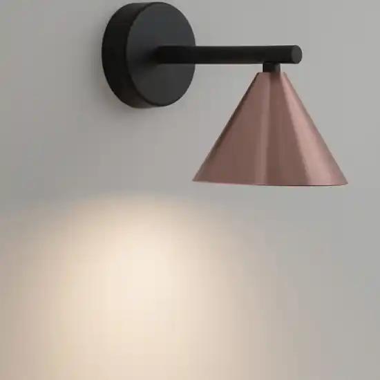 Applique da parete a cono paralume colore oro rosa Offerta Lampo