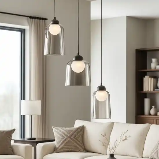 Lampadario moderno da soggiorno led 3000k in vetro Novità