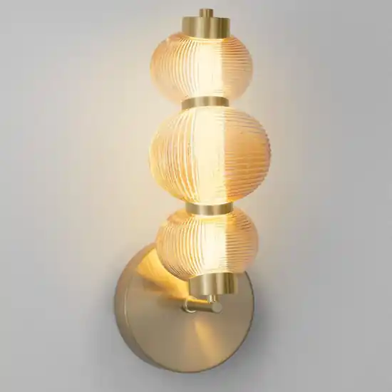 Pagamento Sicuro Applique da parete elegante vetro ambrato led 3000k