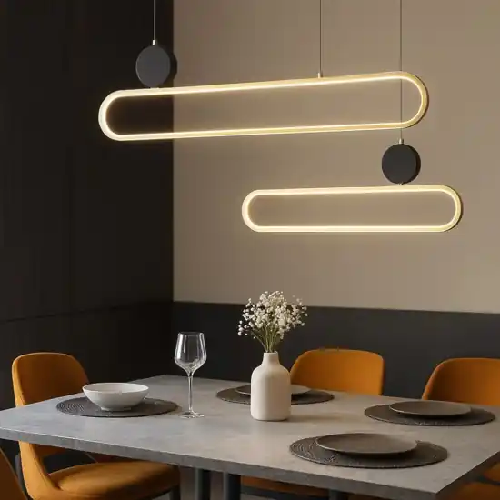 Lampadario per tavolo da cucina led 3200k colore oro geometrico A Buon Prezzo