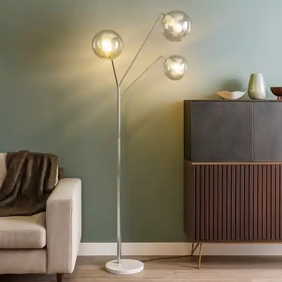 Lampada da terra bocce vetro sfere cromo moderna Ultime Pezzi