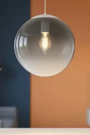 Offerta Lampo Toplight lampada a sospensione boccia sfera di vetro fume trasparente 25cm