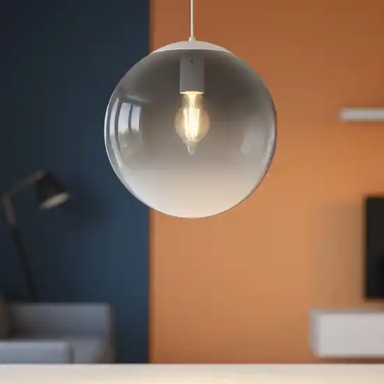 Offerta Lampo Toplight lampada a sospensione boccia sfera di vetro fume trasparente 25cm