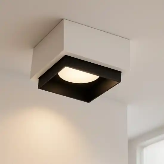 Esclusivo Plafoniera da cucina quadrata nera moderna syme sforzin