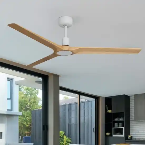 Vendita Finale Ventilatore da soffitto bianco pale legno silenzioso 18mq