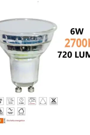 Life lampadina led gu10 6,7w 2700k 720 lumen ottica 100 Prezzo Ridotto