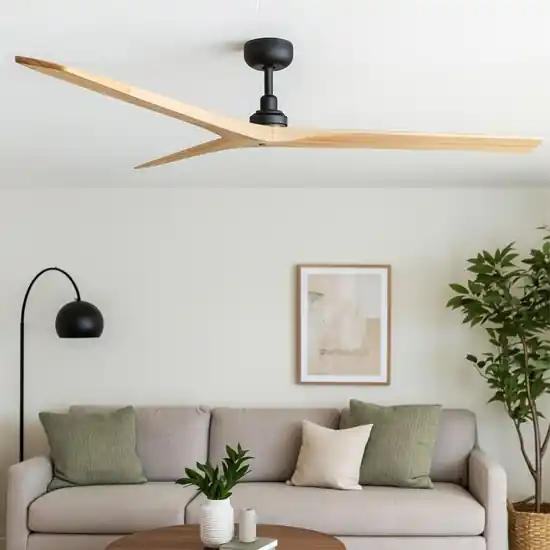 Ventilatore a soffitto nero 28mq silenzioso pale di legno Occasione