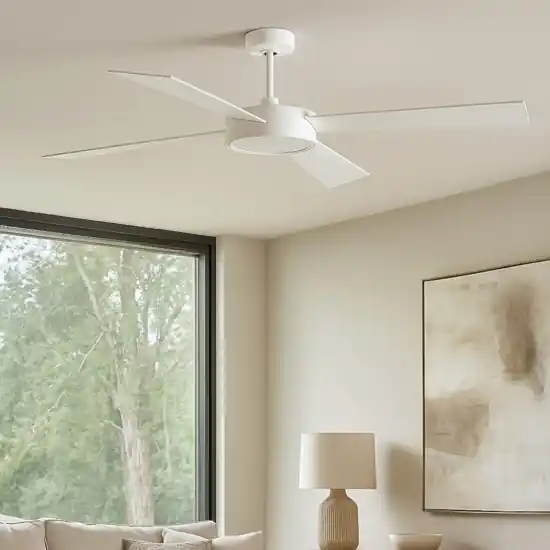 Ventilatore bianco a pale con luce silenzioso 28mq Ultimissimo Modello