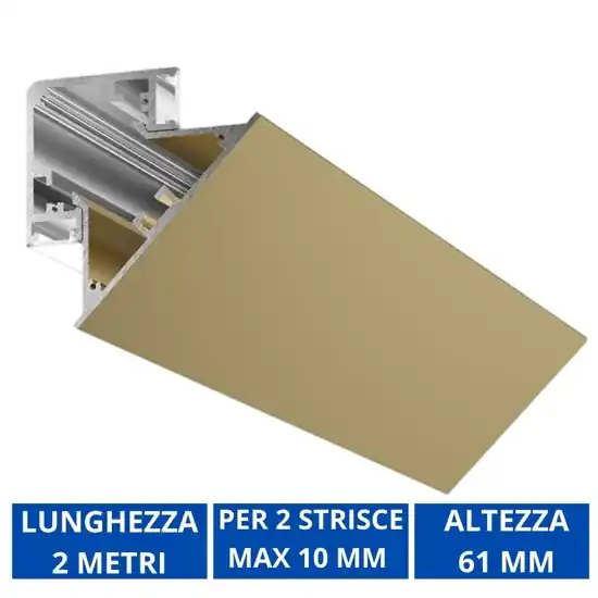 Compra Adesso Profilo 2mt angolare oro lubiana d per n2 strip led max 10mm gea luce