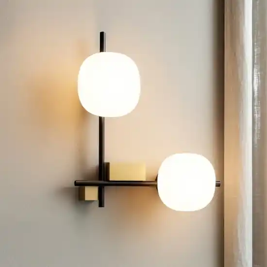 Professionale Miloox lingotto applique da parete 2 luci nero oro
