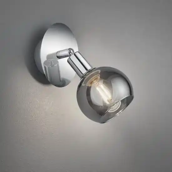 Applique da parete orientabile sfera sfera di vetro grigio fumo Offerta Lampo