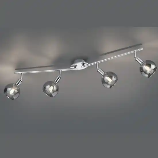 Lampada da soffitto cromo per soggiorno 4 faretti led orientabili Nuova Collezione