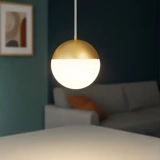 Compra Online Lampada a sospensione dorata sfera led 10w 3000k