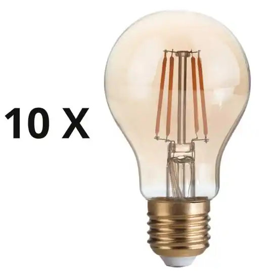 Pagamento Sicuro Confezione n10 lampadine e27 goccia led 4w 2200k 370lm ambra ideal lux