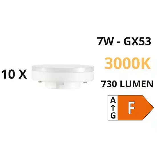 Direttamente Dal Produttore Confezione n10 lampadine gx53 led 7w 3000k 730lm 110 ideal lux