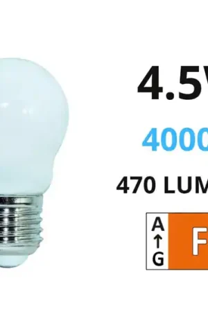 Life lampadina mini sfera led e27 4,5w 4000k vetro bianco milky Offerta Limitata