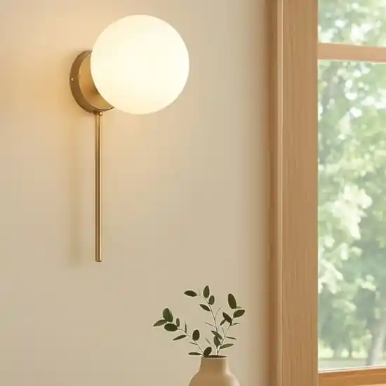 Ondaluce ap jewel applique moderna oro vetro sfera bianco Offerta