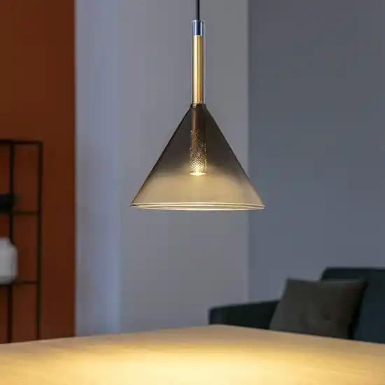 Spedito Oggi Empire sp1 cono ideal lux lampada a sospensione vetro fume g9 led