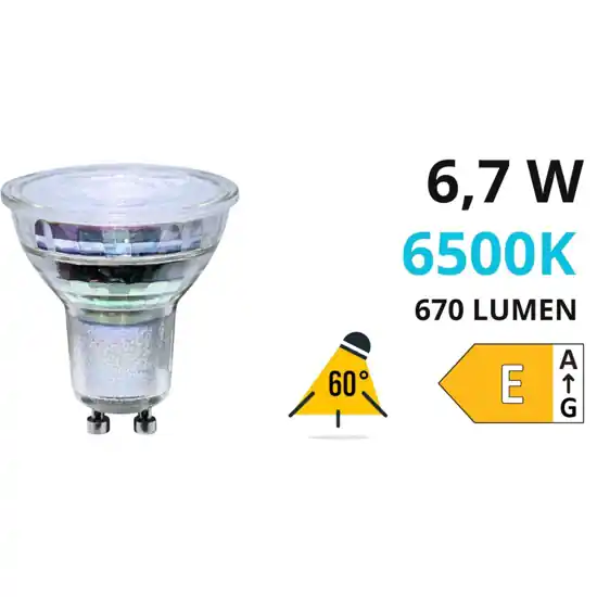 Affare Life lampadina gu10 led vetro 6,7w ottica 60 6500k 670lm
