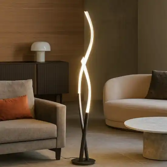 Non Perdere Piantana design fiamma con finiture titanio led 30w 2250lm 3000k dimm