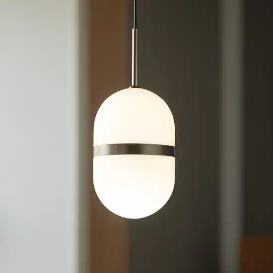 Lampada a sospensione bronzo vetro bianco per soggiorno miloox domu Di Tendenza