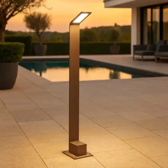 Agos pt h80 ideal lux lampione marrone per esterno led 9w 4000k Solo Oggi