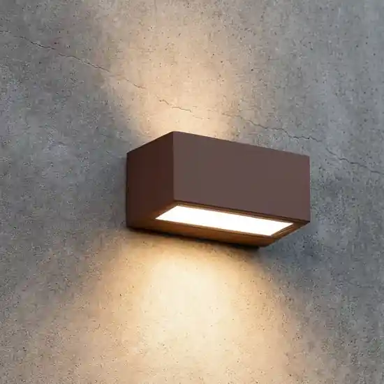 Twin ap1 ideal lux applique da esterno ip44 marrone rettangolare Spedizione Espresso