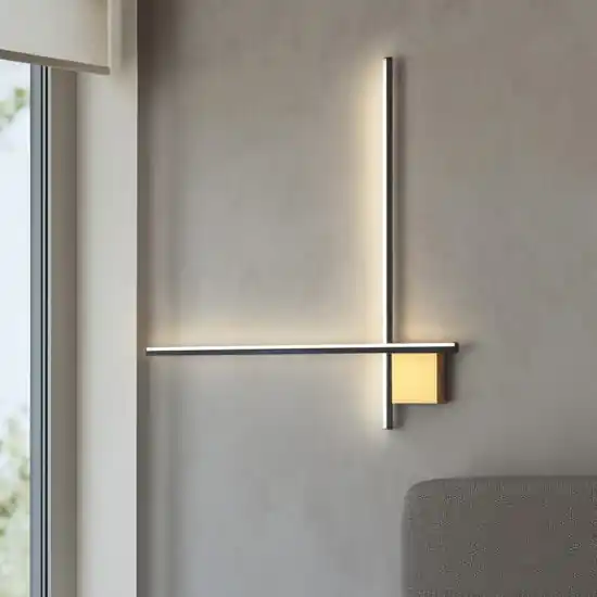 Saldi Applique bacchette oro nero 80cm moderna led 20w 3000k