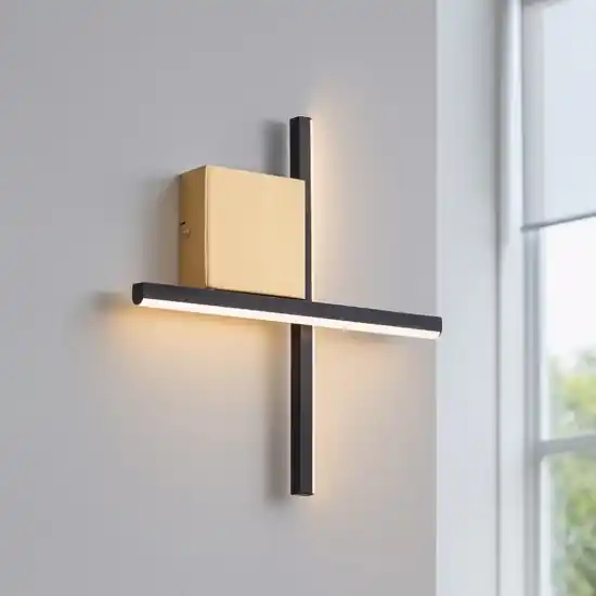 Spedito Oggi Applique moderna design nero oro led 10w 3000k