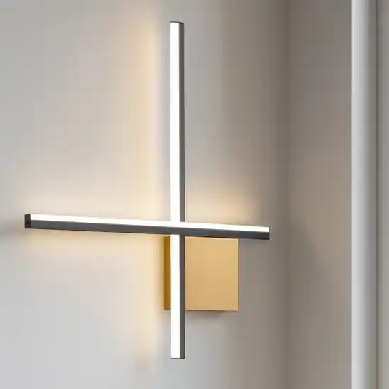Applique oro nero design moderna bacchette 50cm led 15w 3000k Quantità Limitata