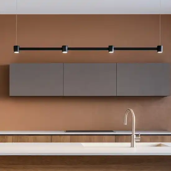 Lampadario led 30w 3000k nero barra orizzontale per cucina Offerta Speciale