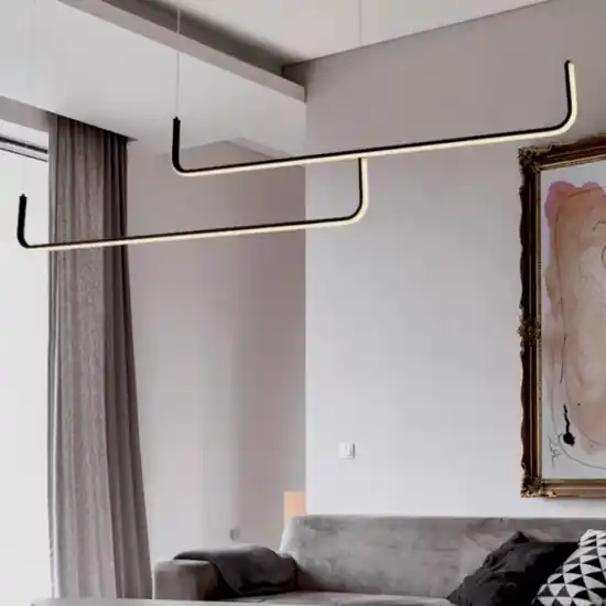 Lampadario moderno design nero per tavolo soggiorno led 40w 3000k Offerta Speciale