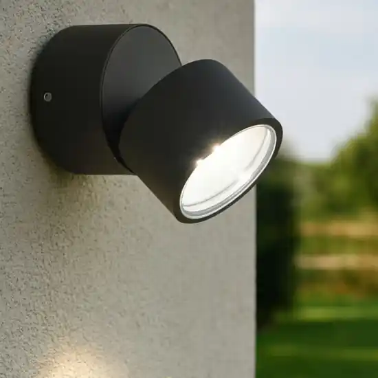 Ideal lux omega ap round 3000k faretto orientabileper esterno ip54 antracite Consegna Rapida