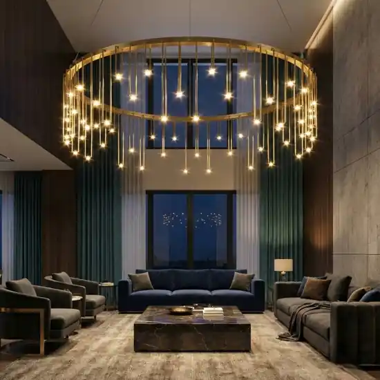 Lampadario led oro ramato stelle cadenti Reso Gratuito