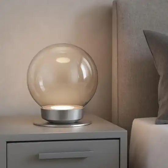 Reso Gratuito Abat jour lampada da comodino sfera 25cm di vetro miloox jotto