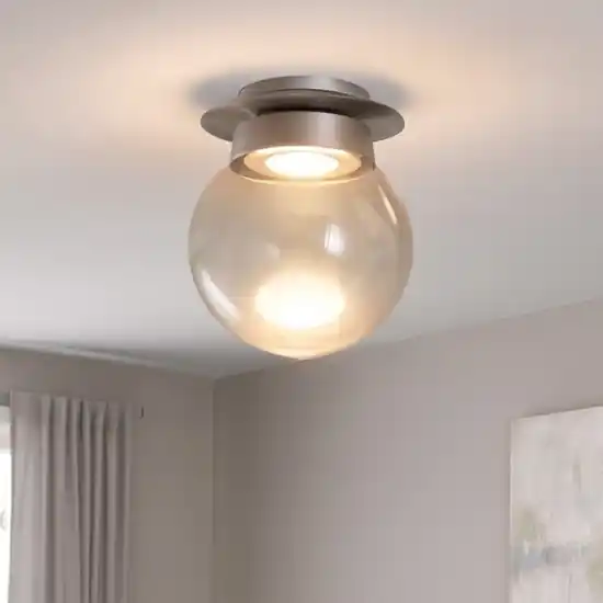 Occasione Piccola plafoniera moderna da cucina miloox jotto grigio sfera vetro trasparente