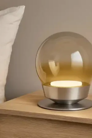 Scelto Dai Clienti Abat-jour lampada jotto moderna vetro trasparente ambra miloox