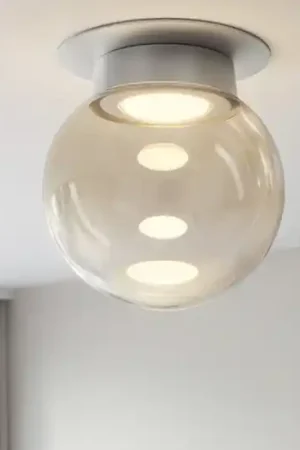 Professionale Plafoniera moderna sfera vetro ambrato da soggiorno sforzin miloox