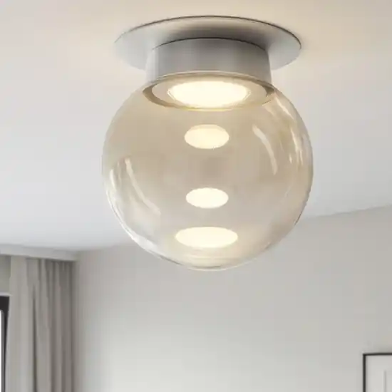 Professionale Plafoniera moderna sfera vetro ambrato da soggiorno sforzin miloox