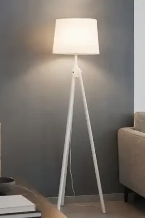 York pt1 piantana di legno bianco treppiede ideal lux Novità