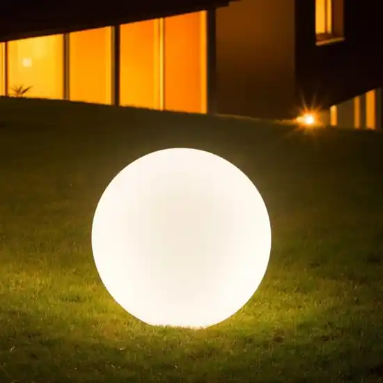 Acquista Ora Sole pt1 ideal lux lampada da terra per esterno giardino sfera bianca 40cm
