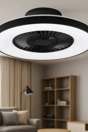 Ventilatore a plafoniera da soffitto nero silenzioso con luce Vendita Finale
