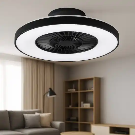 Ventilatore a plafoniera da soffitto nero silenzioso con luce Vendita Finale