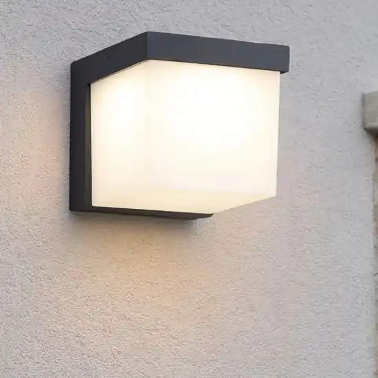 Applique cubo antracite per esterno led 4,5w 3000k Popolare
