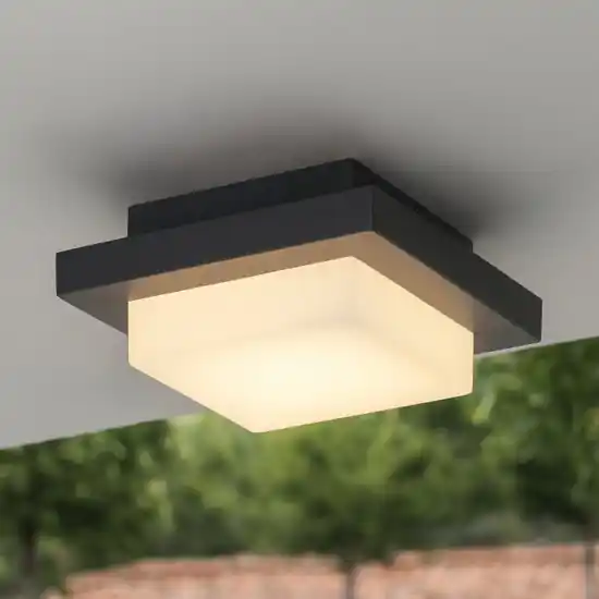 Plafoniera da esterno quadrata 14cm antracite led 3000k Reso Gratuito