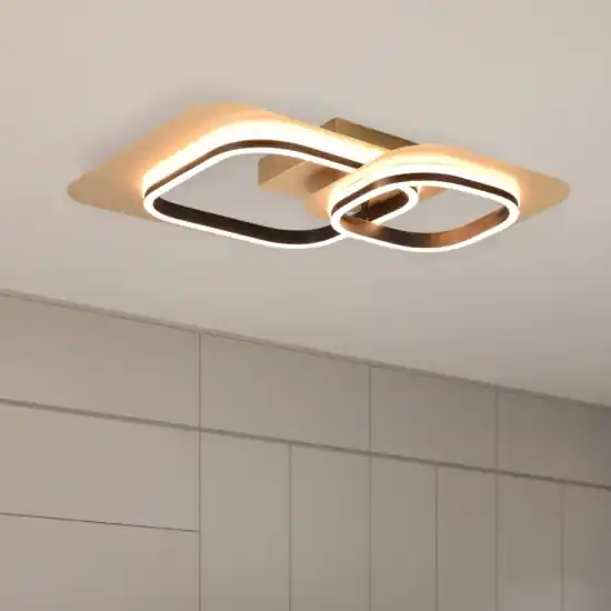 Plafoniera design led 28w 3000k dimmerabile dimmerabile oro nero Prezzo Di Fabbrica
