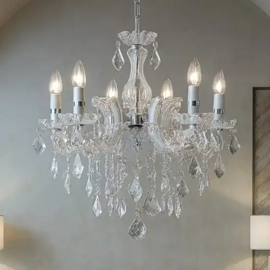 Affare Florian sp6 ideal lux lampadario di cristallo 6 bracci trasparente