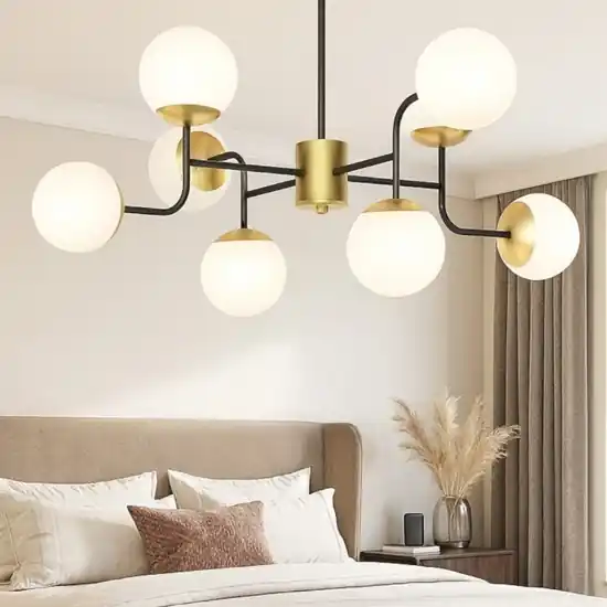 A Buon Prezzo Lampadario stanza da letto nero oro top light clear