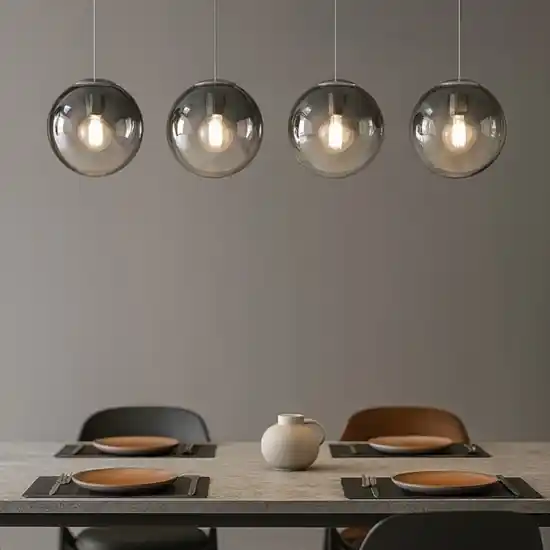 Ultime Pezzi Lampadario moderno per tavolo soggiorno sfere vetro fume pendenti