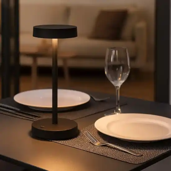 Ideal lux toffee tl lampada da tavolino led nera portatile batteria ricaricabile Soddisfatti O Rimborsati